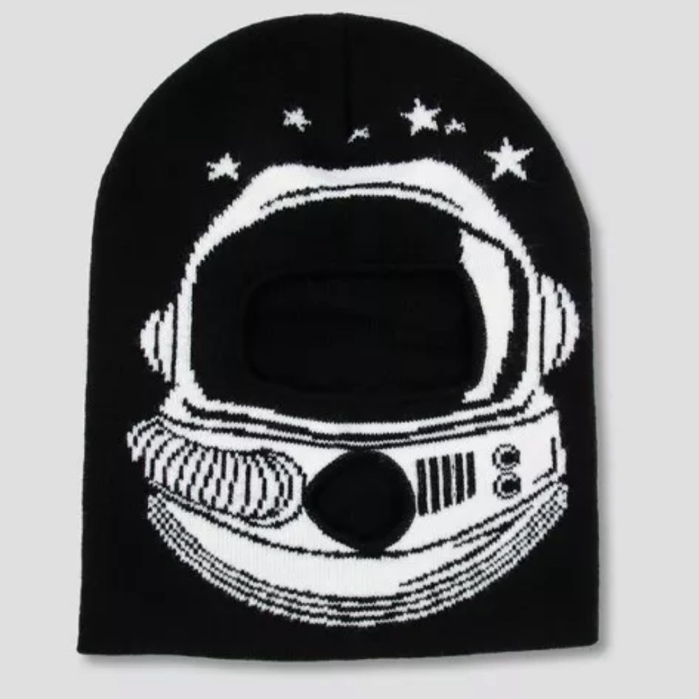 Cat & Jack astronaut beanie black white OSFM - Picture 1 of 1